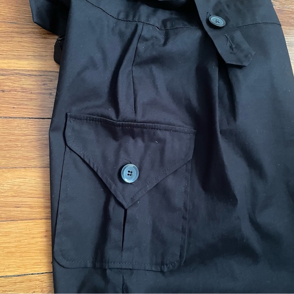 Cargo Pocket Black Pencil Skirt Suspenders Jumper size small/6 buttons academia - Picture 8 of 9